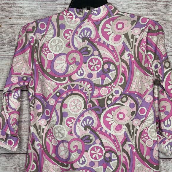 Devon Baer Retro Groovy Cotton Mod Print Preppy Fun Dress Size Small - Picture 7 of 10